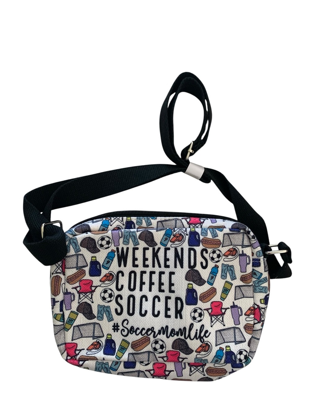 Weekend Soccer Mom Crossbody Bag - White Multi